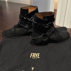 Frye black suede booties